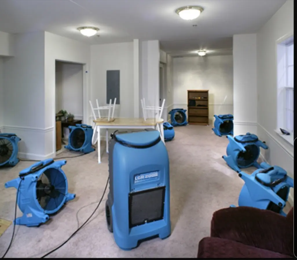 Air movers and dehumidifier setup for Water Extraction & Removal in Providence Village